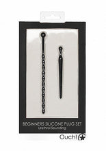 Load image into Gallery viewer, Silicone Beginners Plug Set Urethral Sounding Black
