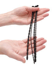 Load image into Gallery viewer, Silicone Spiral Screw Plug Set Beginner Urethral Sounding Black
