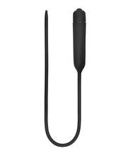Load image into Gallery viewer, Silicone Vibrating Bullet Plug Extra Long Urethral Sounding Black
