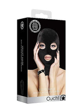 Load image into Gallery viewer, Velvet &amp; Velcro Mask W/ Mouth &amp; Eye Opening Black
