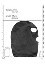 Load image into Gallery viewer, Velvet &amp; Velcro Mask W/ Mouth &amp; Eye Opening Black
