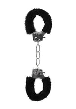 Load image into Gallery viewer, B&amp;w Beginner&#39;s Furry Handcuffs W/ Quick Release Button
