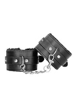 Load image into Gallery viewer, B&amp;w Hand Cuffs W/ Straps Bonded Leather
