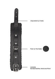 B&w Hand Cuffs W/ Straps Bonded Leather