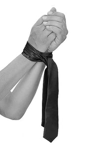 B&w Satin Bondage Tie Black