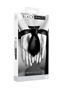 B&w Satin Bondage Tie Black