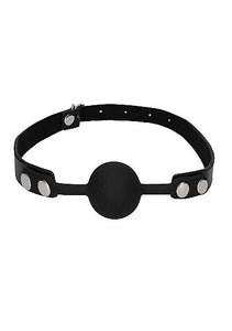 B&w Silicone Ball Gag W/ Adjustable Leather Straps