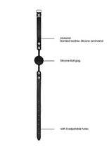 Load image into Gallery viewer, B&amp;w Silicone Ball Gag W/ Adjustable Leather Straps

