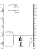 Load image into Gallery viewer, Round Gem Butt Plug Medium Silver Diamond
