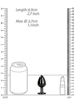 Load image into Gallery viewer, Round Gem Butt Plug Small Gunmetal Diamond
