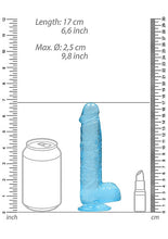 Load image into Gallery viewer, Realrock 6in Realistic Dildo W/ Balls Clear Blue

