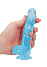 Load image into Gallery viewer, Realrock 6in Realistic Dildo W/ Balls Clear Blue
