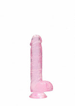 Load image into Gallery viewer, Realrock 6in Realistic Dildo W/ Balls Clear Pink
