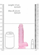 Load image into Gallery viewer, Realrock 6in Realistic Dildo W/ Balls Clear Pink
