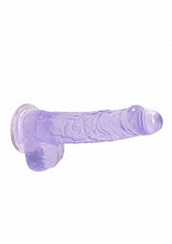 Load image into Gallery viewer, Realrock 6in Realistic Dildo W/ Balls Clear Purple
