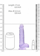 Load image into Gallery viewer, Realrock 6in Realistic Dildo W/ Balls Clear Purple
