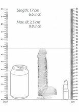 Load image into Gallery viewer, Realrock 6in Realistic Dildo W/ Balls Crystal Clear
