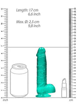 Load image into Gallery viewer, Realrock 6in Realistic Dildo W/ Balls Turquoise
