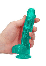 Load image into Gallery viewer, Realrock 6in Realistic Dildo W/ Balls Turquoise
