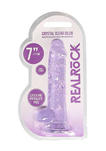 Load image into Gallery viewer, Realrock 7in Realistic Dildo W/ Balls Clear Purple
