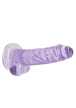 Load image into Gallery viewer, Realrock 7in Realistic Dildo W/ Balls Clear Purple
