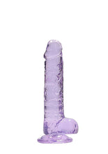 Load image into Gallery viewer, Realrock 7in Realistic Dildo W/ Balls Clear Purple
