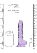 Load image into Gallery viewer, Realrock 7in Realistic Dildo W/ Balls Clear Purple
