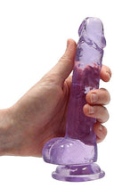 Load image into Gallery viewer, Realrock 7in Realistic Dildo W/ Balls Clear Purple
