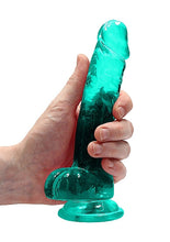 Load image into Gallery viewer, Realrock 7in Realistic Dildo W/ Balls Turquoise
