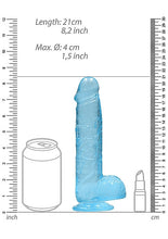 Load image into Gallery viewer, Realrock 8in Realistic Dildo W/ Balls Blue
