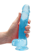 Load image into Gallery viewer, Realrock 8in Realistic Dildo W/ Balls Blue
