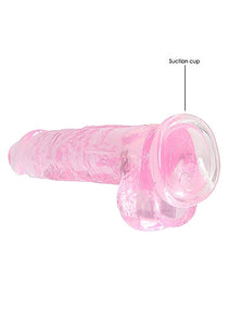 Realrock 8in Realistic Dildo W/ Balls Clear Pink