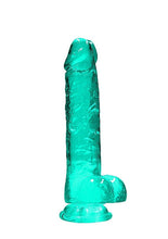 Load image into Gallery viewer, Realrock 8in Realistic Dildo W/ Balls Turquoise
