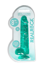 Load image into Gallery viewer, Realrock 8in Realistic Dildo W/ Balls Turquoise
