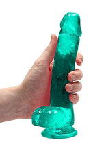 Load image into Gallery viewer, Realrock 8in Realistic Dildo W/ Balls Turquoise
