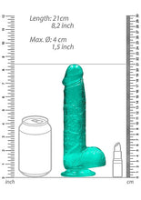 Load image into Gallery viewer, Realrock 8in Realistic Dildo W/ Balls Turquoise
