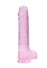 Load image into Gallery viewer, Realrock 9in Realistic Dildo W/ Balls Clear Pink
