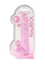 Load image into Gallery viewer, Realrock 9in Realistic Dildo W/ Balls Clear Pink
