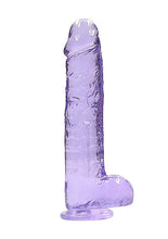 Load image into Gallery viewer, Realrock 9in Realistic Dildo W/ Balls Clear Purple
