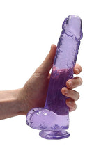Load image into Gallery viewer, Realrock 9in Realistic Dildo W/ Balls Clear Purple
