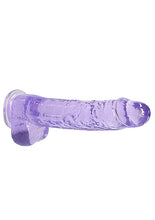 Load image into Gallery viewer, Realrock 9in Realistic Dildo W/ Balls Clear Purple
