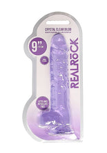 Load image into Gallery viewer, Realrock 9in Realistic Dildo W/ Balls Clear Purple
