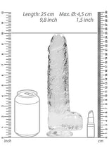 Load image into Gallery viewer, Realrock 9in Realistic Dildo W/ Balls Crystal Clear
