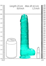 Load image into Gallery viewer, Realrock 9in Realistic Dildo W/ Balls Turquoise
