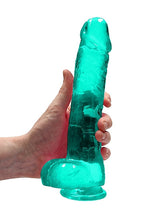 Load image into Gallery viewer, Realrock 9in Realistic Dildo W/ Balls Turquoise
