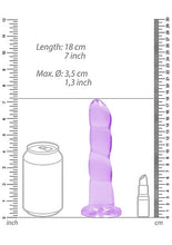 Load image into Gallery viewer, Realrock Non Realistic Dildo W Suction Cup 7in Purple
