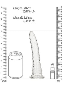 Realrock Slim Dildo 7in Transparent