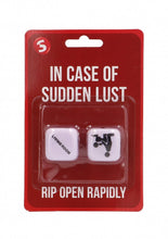 Load image into Gallery viewer, In Case Of Sudden Lust Sex Dice
