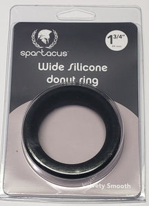 Wide Silicone Donut Ring Black 1.75 "