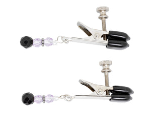 Broad Tip Clamp W/purple Beads